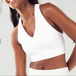 Fabletics white sports bra